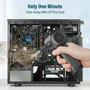 Електричний очищувач повітря 3-швидкісний 6000 mAh з насадками та щітками synthetic.ua - Фото 1