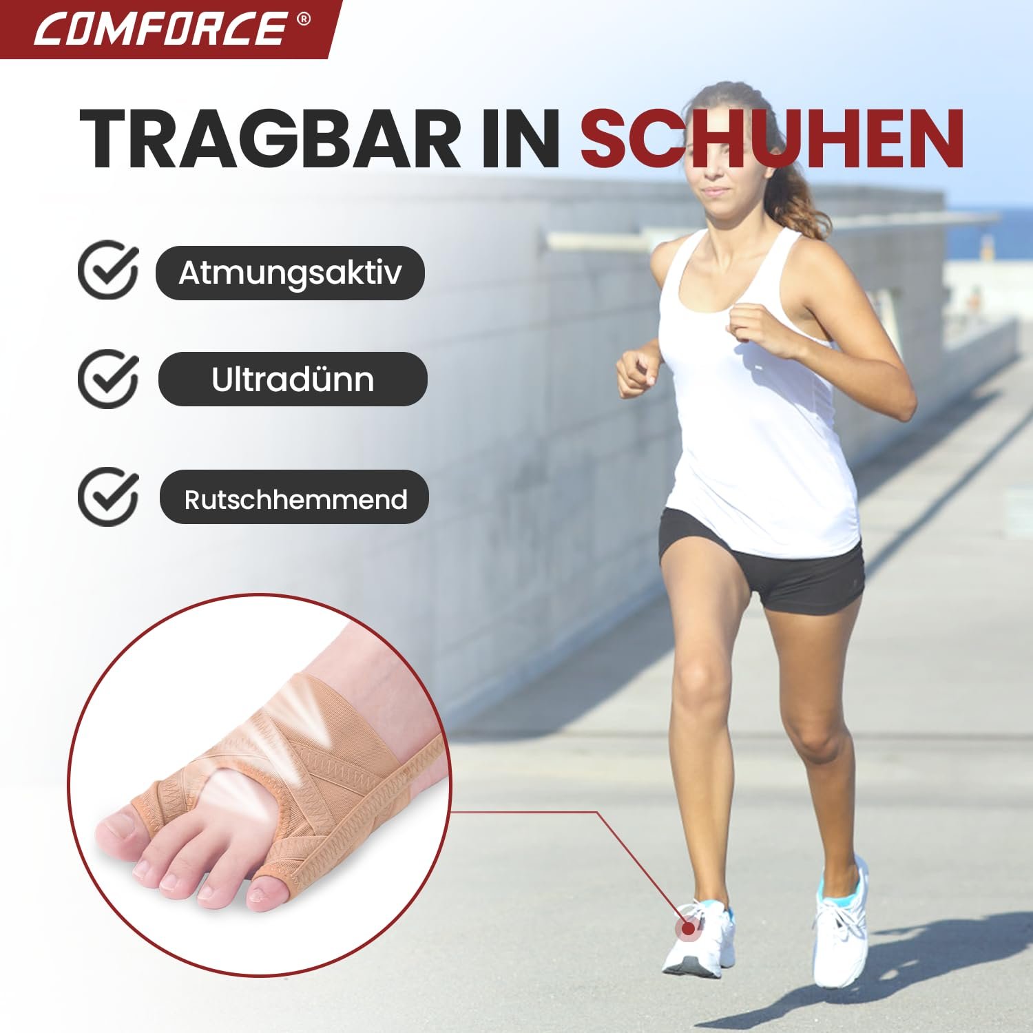 Шина для великого пальця стопи Hallux Valgus, регульована з нековзким ремінцем, м'яка та тонка, фото №4 Шина для великого пальця стопи Hallux Valgus, регульована з нековзким ремінцем, м'яка та тонка, фото №4