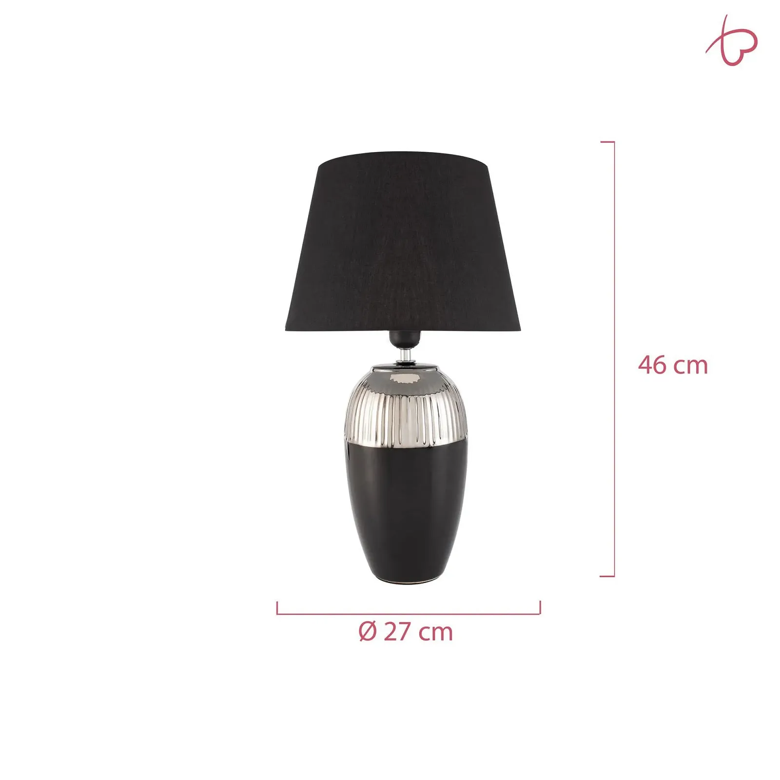 Настільна лампа Pauleen Midnight Beauty 48226 E27 макс. 20 Вт керамічна тканинна Чорно-срібляста, фото №4