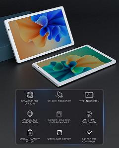 Планшет 10.1" Full HD LNMBBS P40 4/64Gb 4G 1-SIM 8 ядер Android 10 6000 mAh Silver synthetic.ua - Фото 1