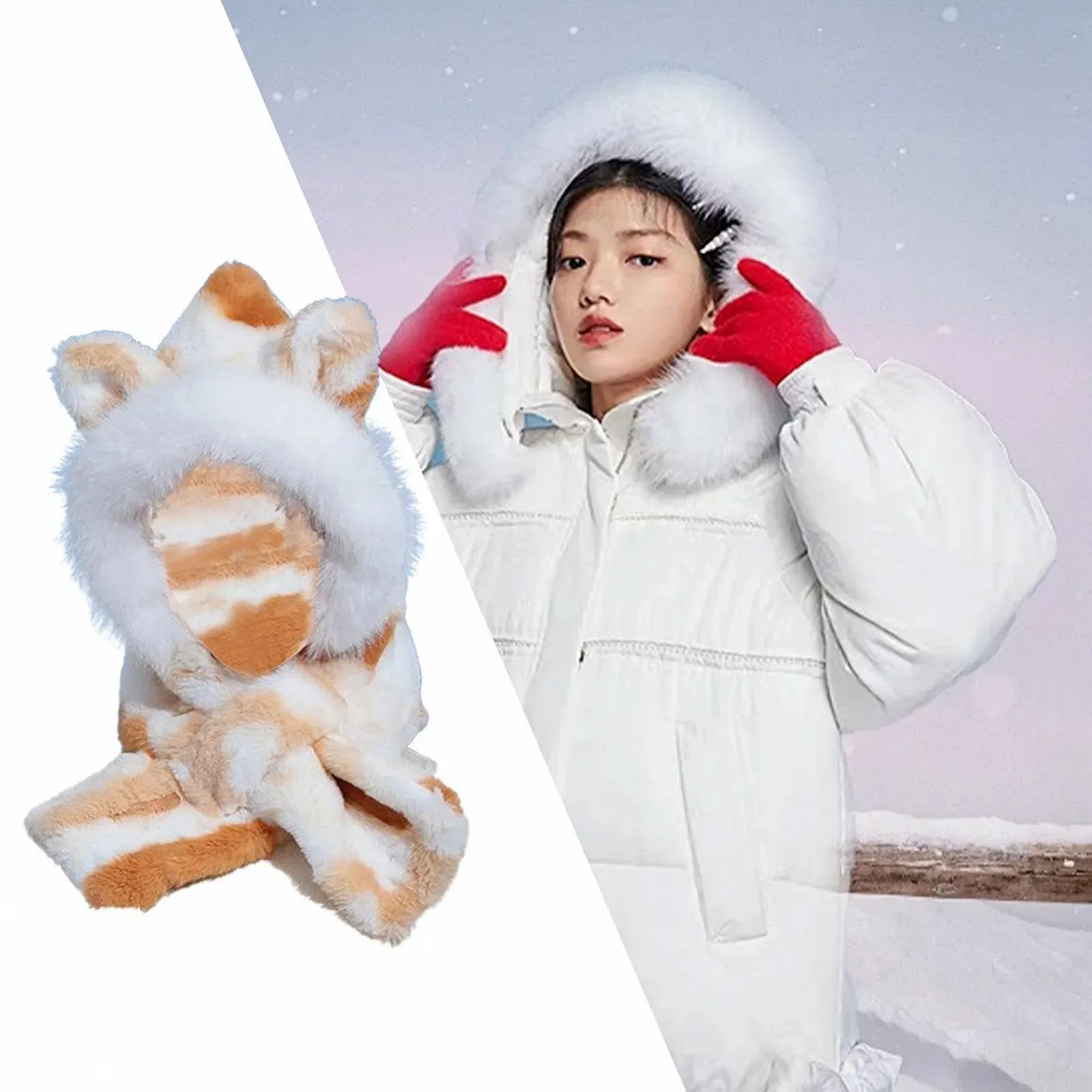 Теплая шапка-шарф с капюшоном, фото №3 Теплая шапка-шарф с капюшоном, фото №3