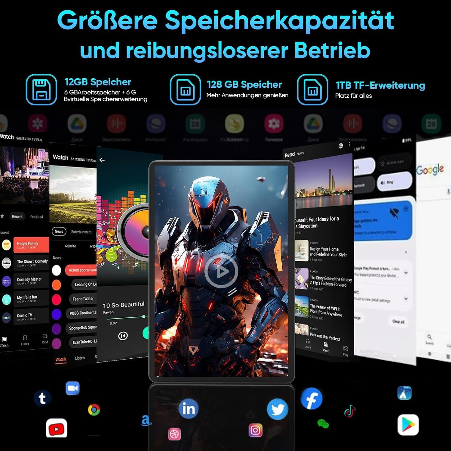 Планшет 11" COLORROOM C5 6+6/128Gb 8 ядер Android 14 8000 mAh Серый, фото №2