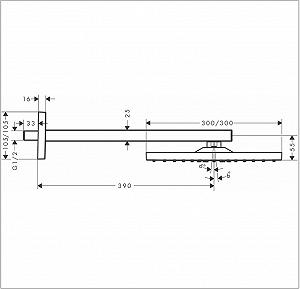Верхний душ hansgrohe Raindance E 300 1jet с кронштейном, матовый бронзовый 26238140 synthetic.ua - Фото 1