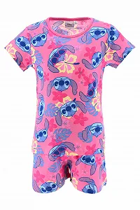 Комплект піжами (футболка та шорти) Disney Stitch з тропічним принтом - Фото 1
