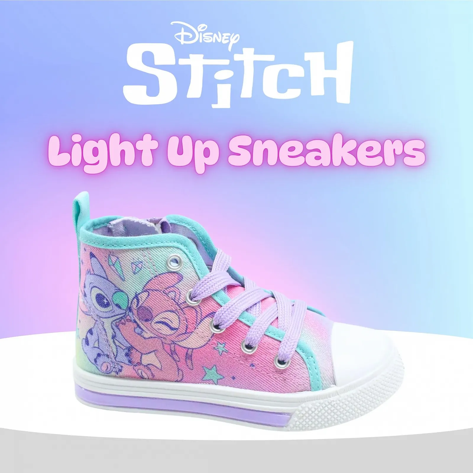 Кроссовки Disney Stitch & Angel Высокие в подарочной коробке UK 8 до 1, фото №2