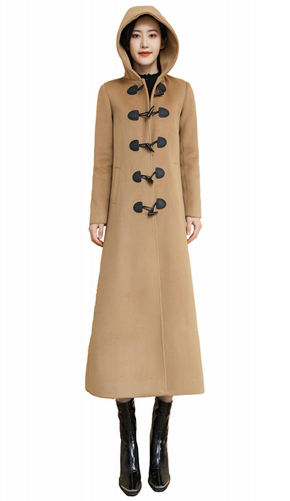 Пальто PLAERPENER Зимове вовняне довге двобортне елегантне з капюшоном, фото №3