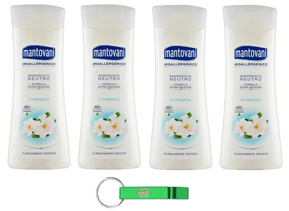 Гель для душу Mantovani Bagnodoccia Neutro Гарденія 4 х 400 мл, фото №1
