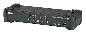 KVM-переключатель ATEN CS1924 с USB-хабом / 4-портовый / USB 3.0 / 4K DisplayPort / KVMP Switch / Черный - Фото 1