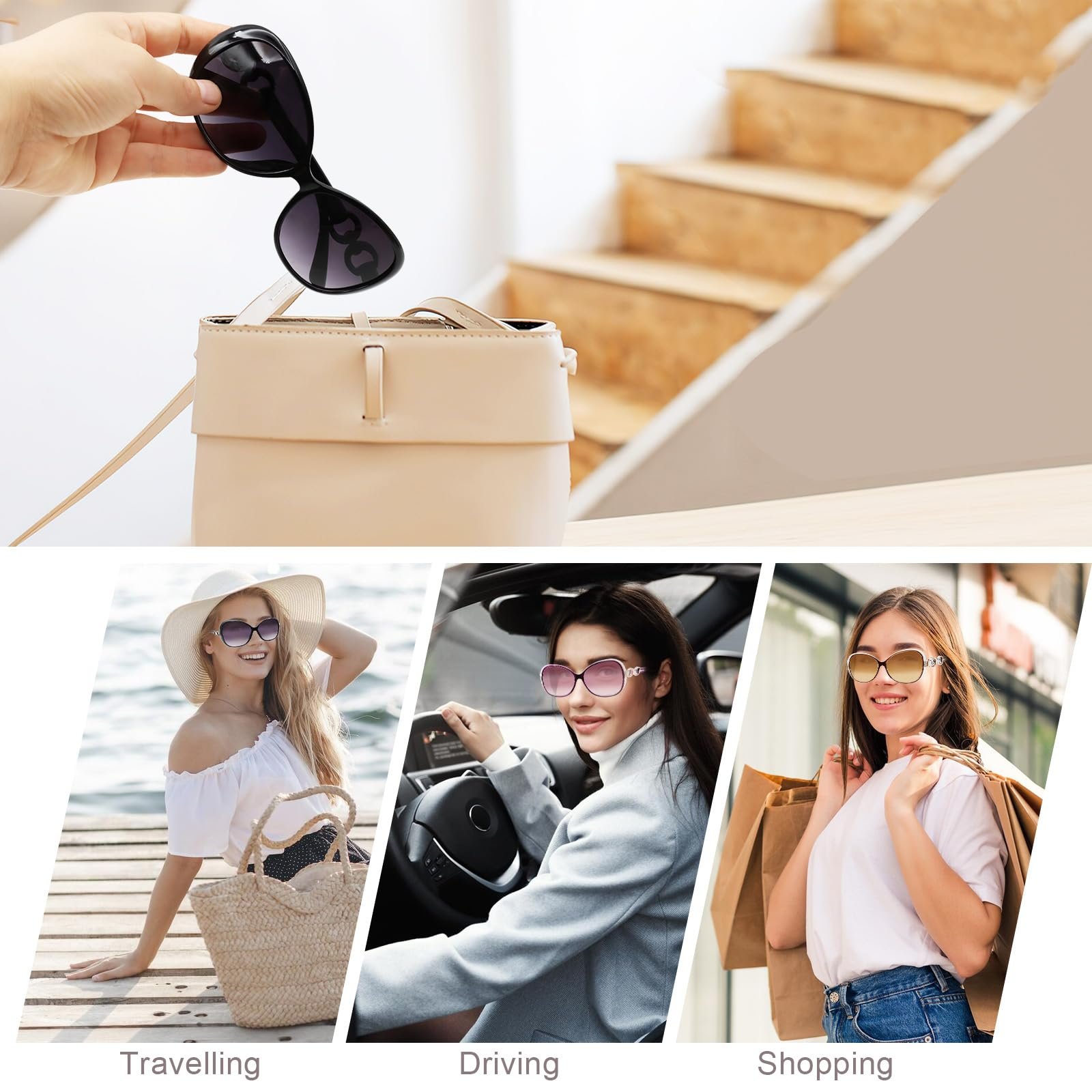 Солнцезащитные очки ZYKORT, 3 шт., Ретро, Большие, Женские, Поляризованные, фото №7 Солнцезащитные очки ZYKORT, 3 шт., Ретро, Большие, Женские, Поляризованные, фото №7