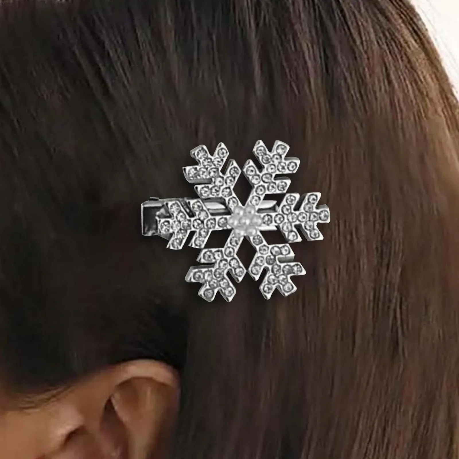 Заколка для волос Снежинка, элегантная заколка со стразами, праздничная заколка для волос, фото №3