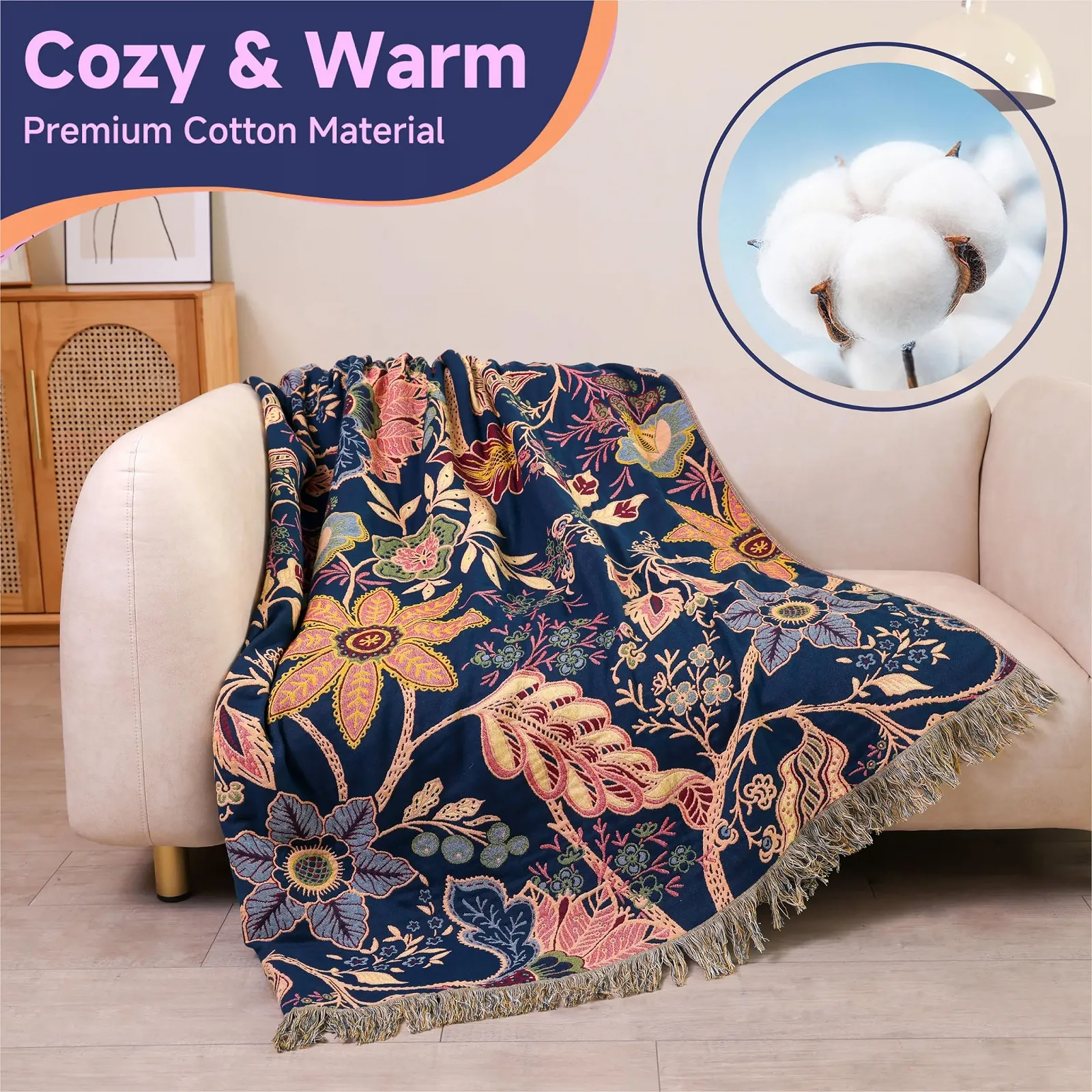 Покривало HOORDRY Boho, 100% бавовна, фото №7 Покривало HOORDRY Boho, 100% бавовна, фото №7