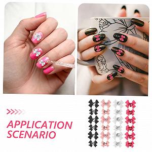 Украшения для ногтей Бантик FRCOLOR 200 шт., красочные подвески-бабочки, хрустальные украшения в форме галстука-бабочки, советы для маникюра, супер блестящая 3D смола synthetic.ua - Фото 1