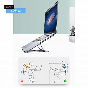 Подставка для ноутбука Vortex D24-3 Регулируемая подставка для ноутбука/планшета Многоугольная подставка Подставка для телефона Портативная складная подставка для ноутбука для MacBook Air/Pro и других ноутбуков 10-17,3 дюймов Серебряный synthetic.ua - Фото 1