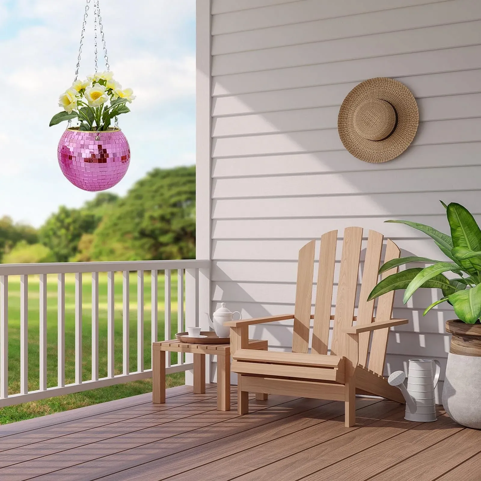 Підвісне кашпо SYNYEY Диско-куля Дзеркальне 6 дюймів Сріблясте, фото №3 Підвісне кашпо SYNYEY Диско-куля Дзеркальне 6 дюймів Сріблясте, фото №3