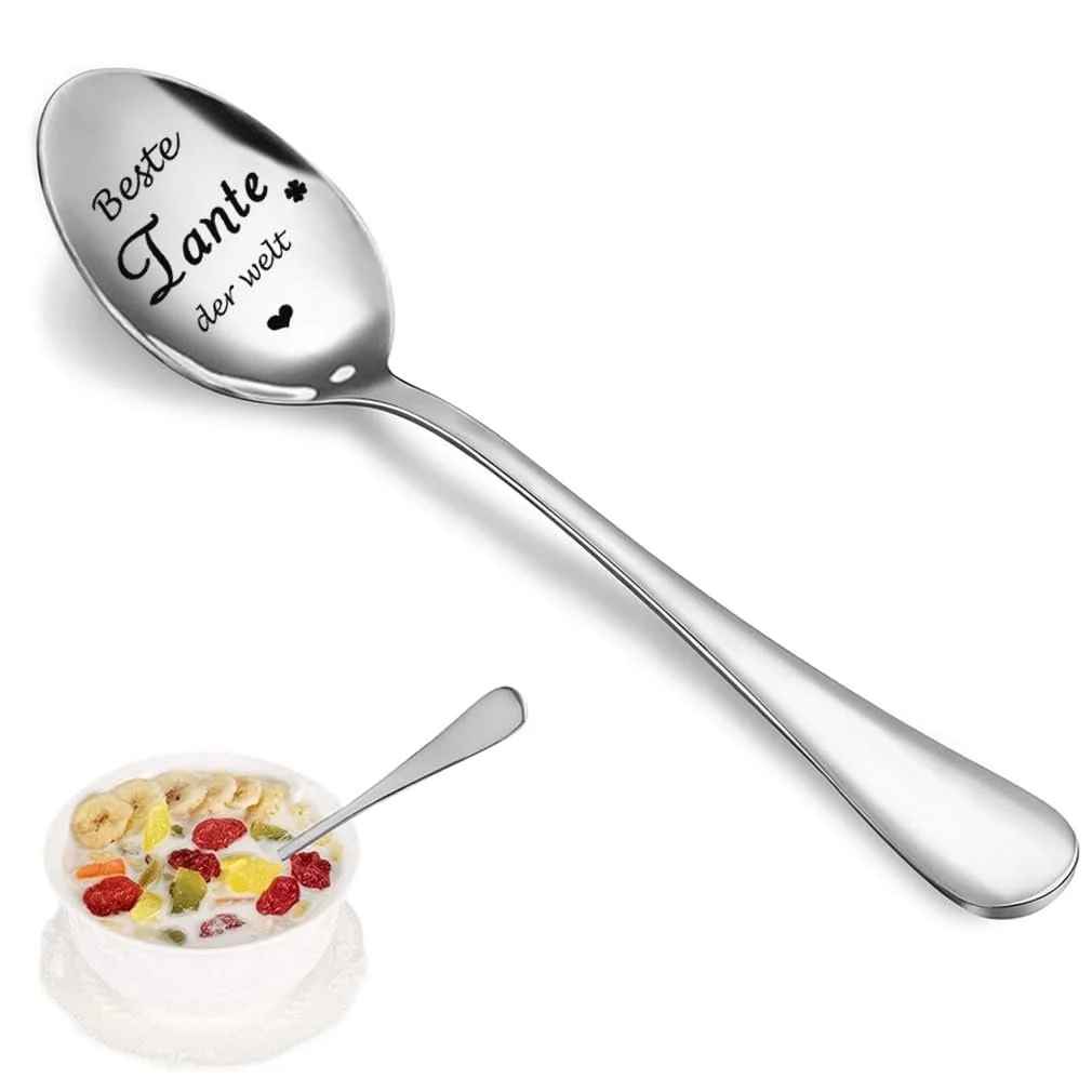 Ложка Столова з нержавіючої сталі з гравіюванням Найкраща Тітка, фото №4 Ложка Столова з нержавіючої сталі з гравіюванням Найкраща Тітка, фото №4