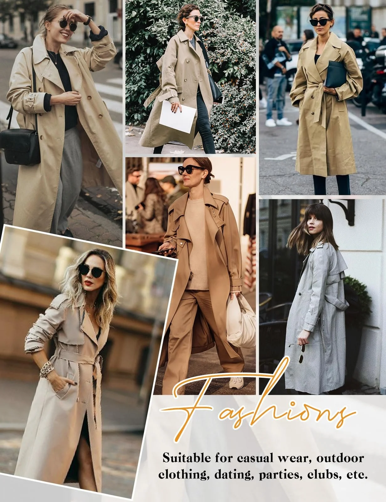 Тренч Tuopuda Класичний Двобортний Довгий Жіночий, фото №7