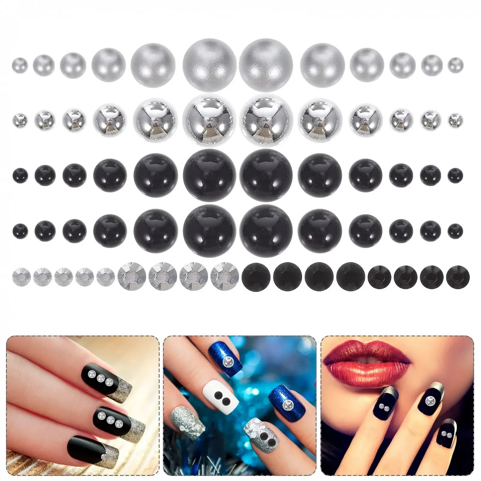 Украшения для ногтей Полукруглые имитация жемчуга из смолы ABOOFAN 3 шт., фото №3