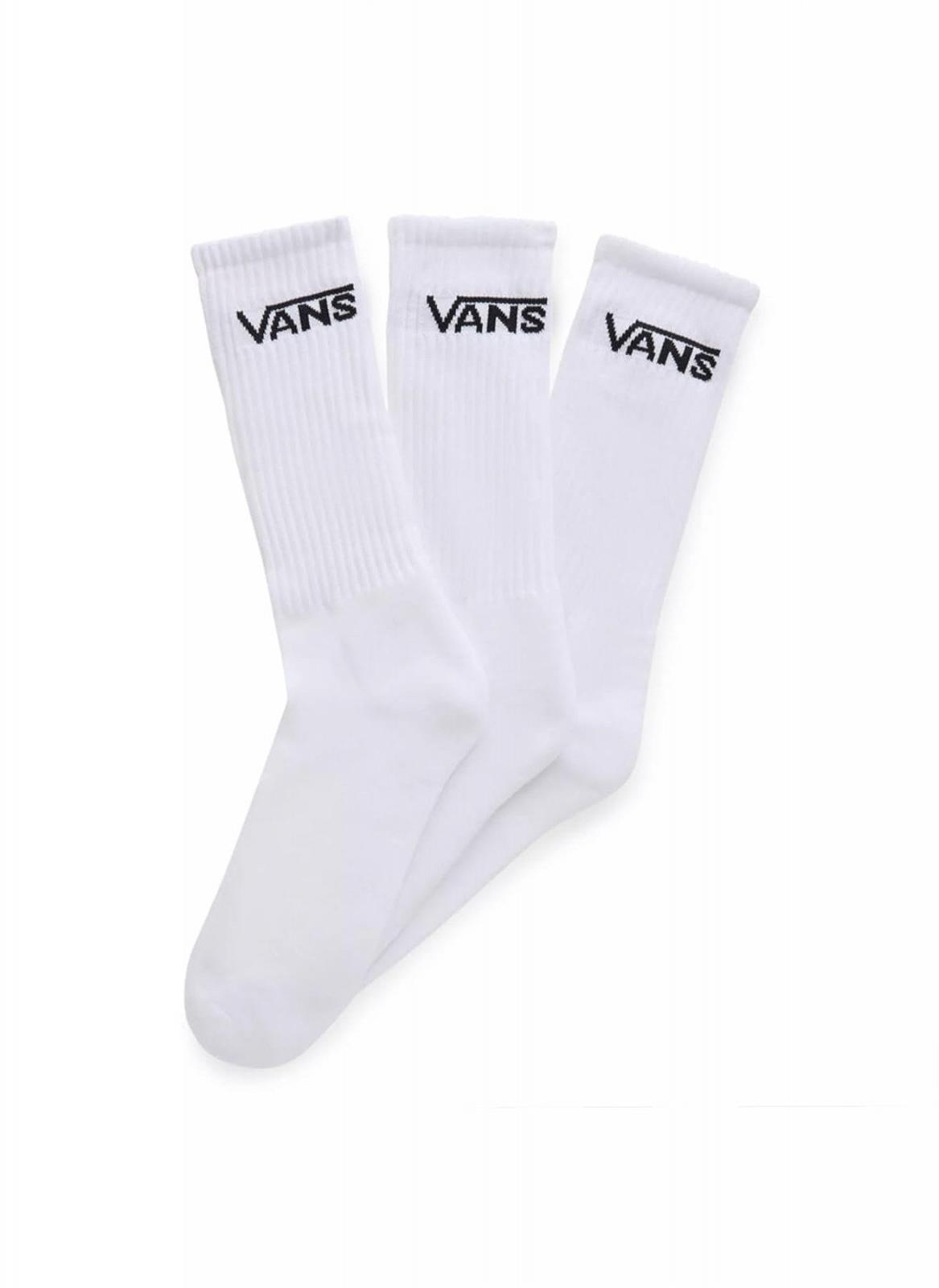 Шкарпетки Vans Classic Crew, 3 пари, розмір 5/8, білі, One Size, фото №1