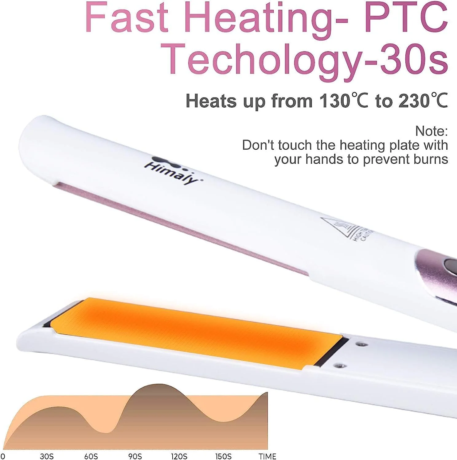 Выпрямитель для волос himaly LCD 130°C - 230°C 6 режимов нагрева, фото №3