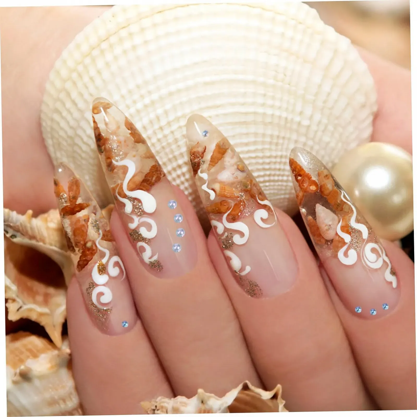 Перлини Дизайн Балетні Туфлі Для декорування нігтів, фото №9