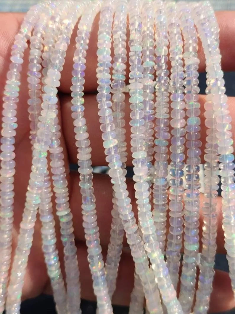 Бусины Опал Натуральный Гладкий Круглый 3-4 мм, нить длиной 40 см бусины из драгоценных камней для ожерелья и браслета, фото №1