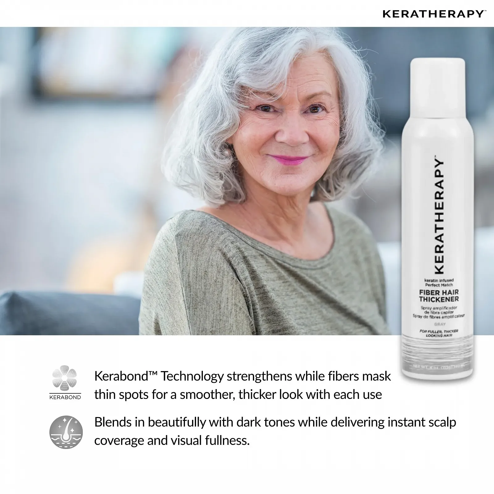 Засіб для потовщення волосся Keratherapy Keratin Infused Perfect Match Fiber, фото №5 Засіб для потовщення волосся Keratherapy Keratin Infused Perfect Match Fiber, фото №5