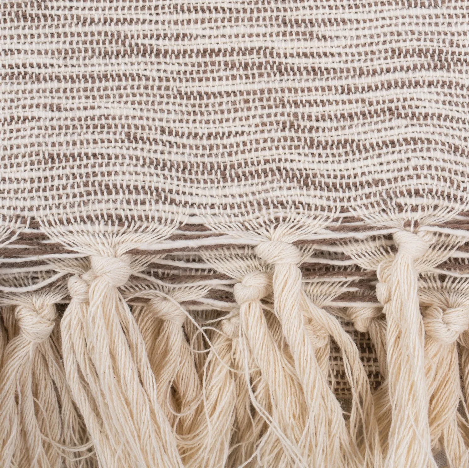 Плед DII 100% бавовна з бахромою, 127 x 152,4 см, строкатий коричневий, фото №2 Плед DII 100% бавовна з бахромою, 127 x 152,4 см, строкатий коричневий, фото №2