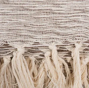 Плед DII 100% хлопок с бахромой для использования в помещении/на открытом воздухе, для кемпинга, барбекю, пляжей, повседневный плед, 127 x 152,4 см, пестрый коричневый synthetic.ua - Фото 1