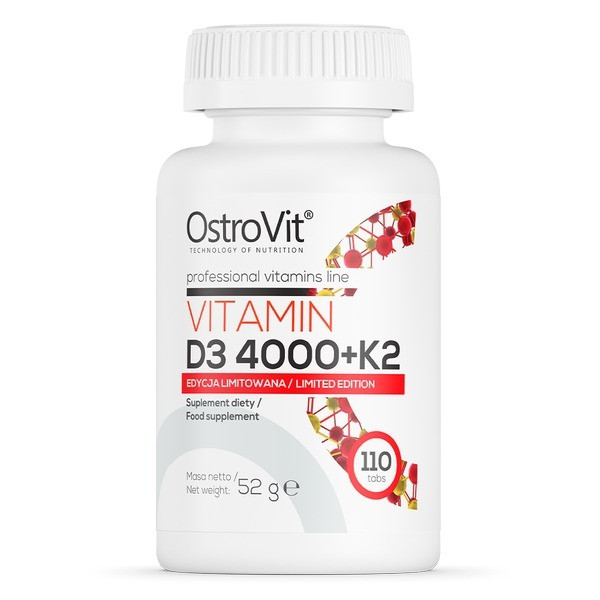 Витамин D3 4000+K2 Ostrovit Vitamin 110 tabl, фото №1