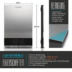 Кухонні ваги Arendo цифрові з нержавіючої сталі 5000 г ціна на synthetic.ua - Фото 1 Кухонні ваги Arendo цифрові з нержавіючої сталі 5000 г synthetic.ua - Фото 1