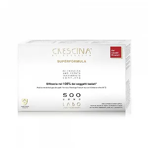 Crescina Transdermic Super Formula Двойное средство для роста и против выпадения волос 500 для Мужчин, 40 ампул (20+20) - Фото 1