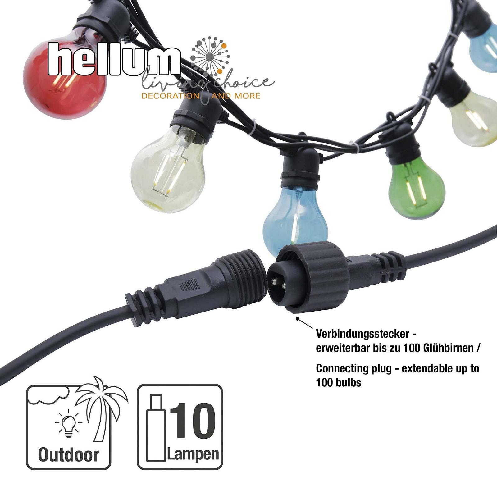 Гірлянда LED Hellum Party, 4.5 м, 10 ламп, різнокольорова, фото №3