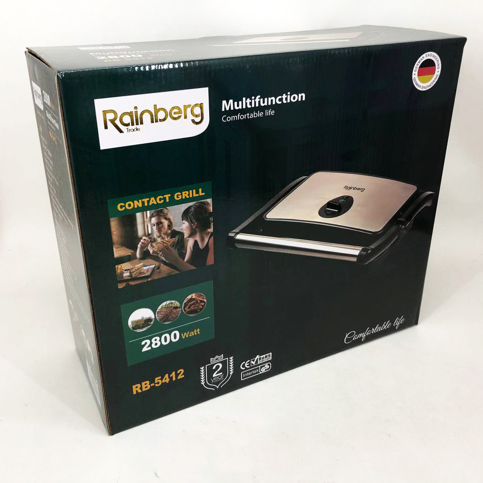 Гриль прижимной Rainberg RB-5412 2800 Вт, фото №3 Гриль прижимной Rainberg RB-5412 2800 Вт, фото №3