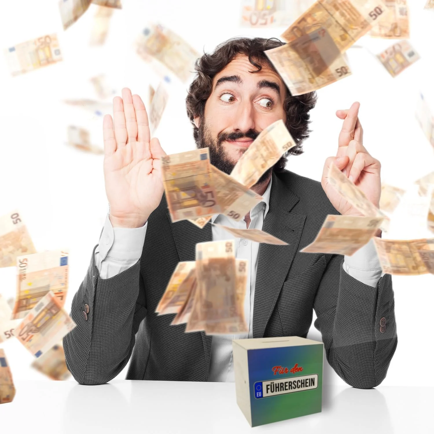 Скарбничка дерев'яна Für den Führerschein з мотивом номерного знака на права, фото №7