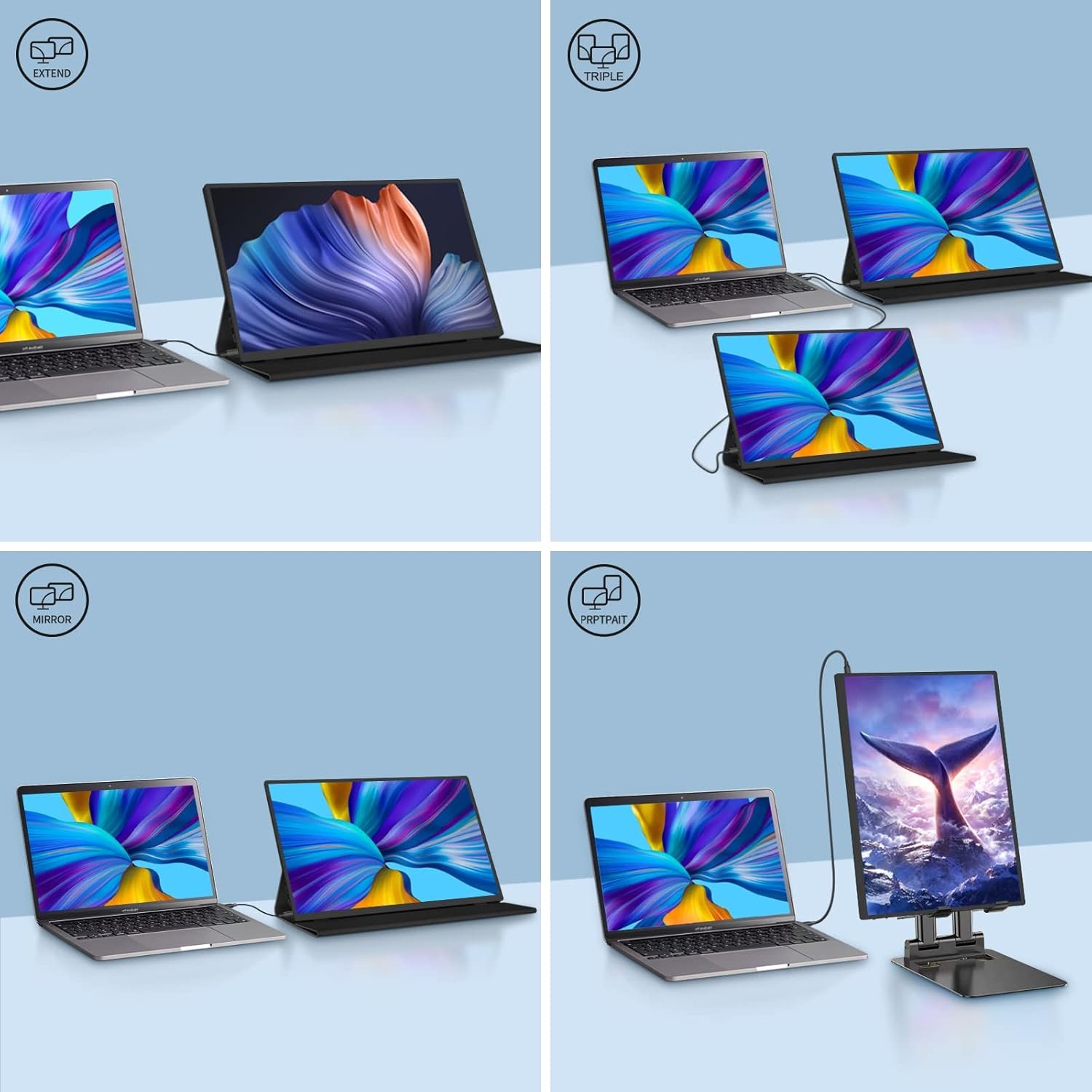 Монітор портативний 18.5" Bimawen F8A Full HD IPS 60 Гц, фото №6