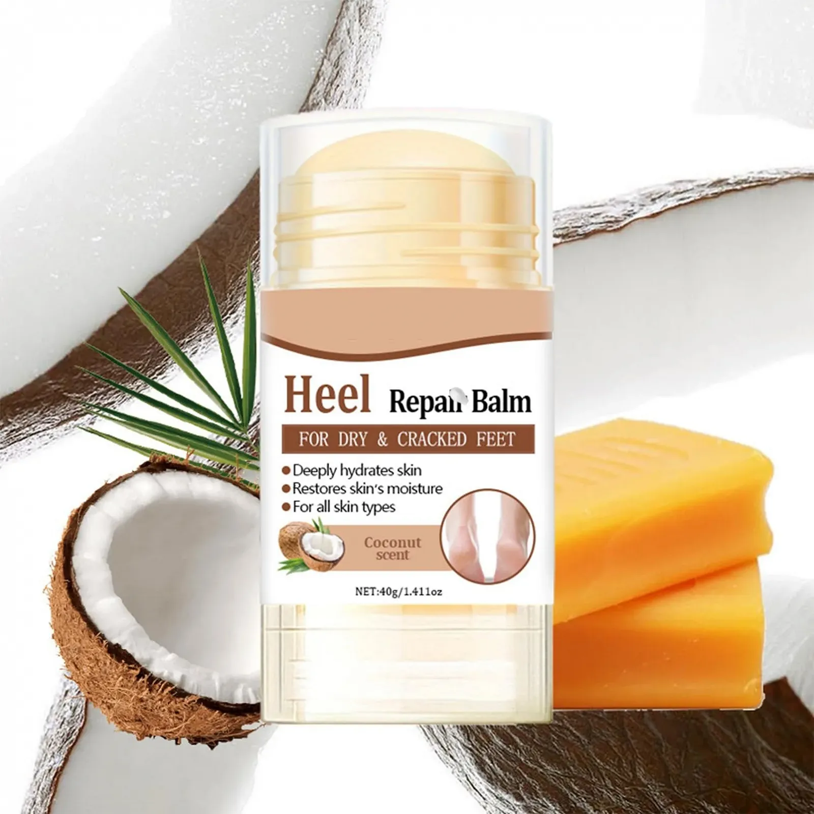 Крем-стик для ног Foot Care против трещин на пятках с кокосовым маслом увлажняющий, фото №3 Крем-стик для ног Foot Care против трещин на пятках с кокосовым маслом увлажняющий, фото №3