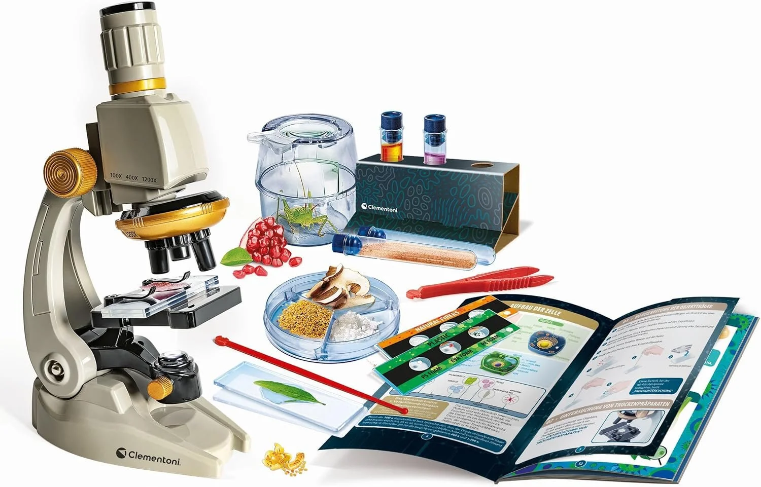 Микроскоп Clementoni Galileo LAB Mein Deluxe White, фото №3 Микроскоп Clementoni Galileo LAB Mein Deluxe White, фото №3