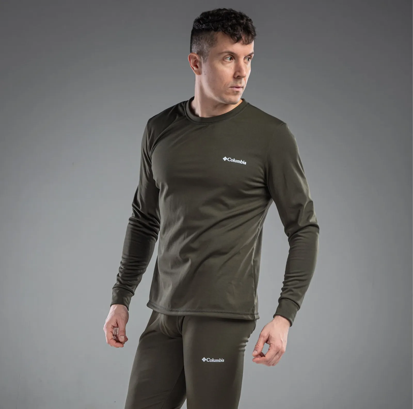 Чоловіча термобілизна Columbia хакі комплект зимовий на флісі, фото №1 Чоловіча термобілизна Columbia хакі комплект зимовий на флісі, фото №1