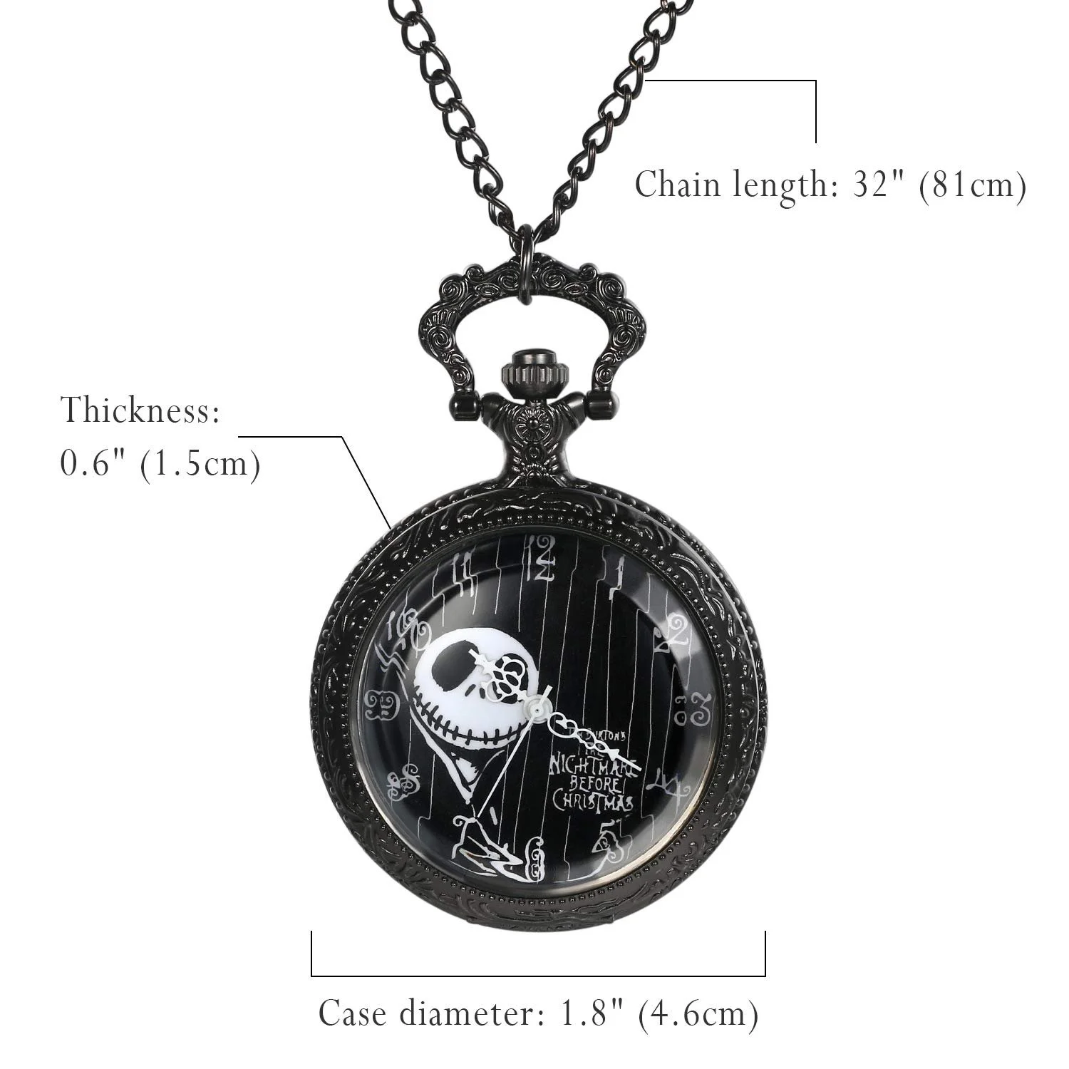 Кишеньковий годинник Чоловічий JewelryWe Halloween з черепом, фото №5