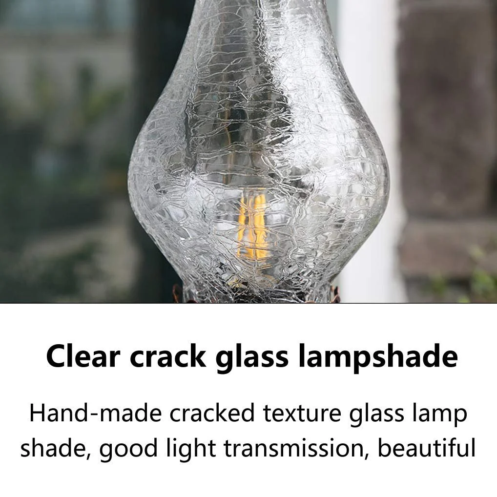 Настільна лампа Vintage Petroleum Lamp Retro Glass E27 Clear 40 см, фото №4