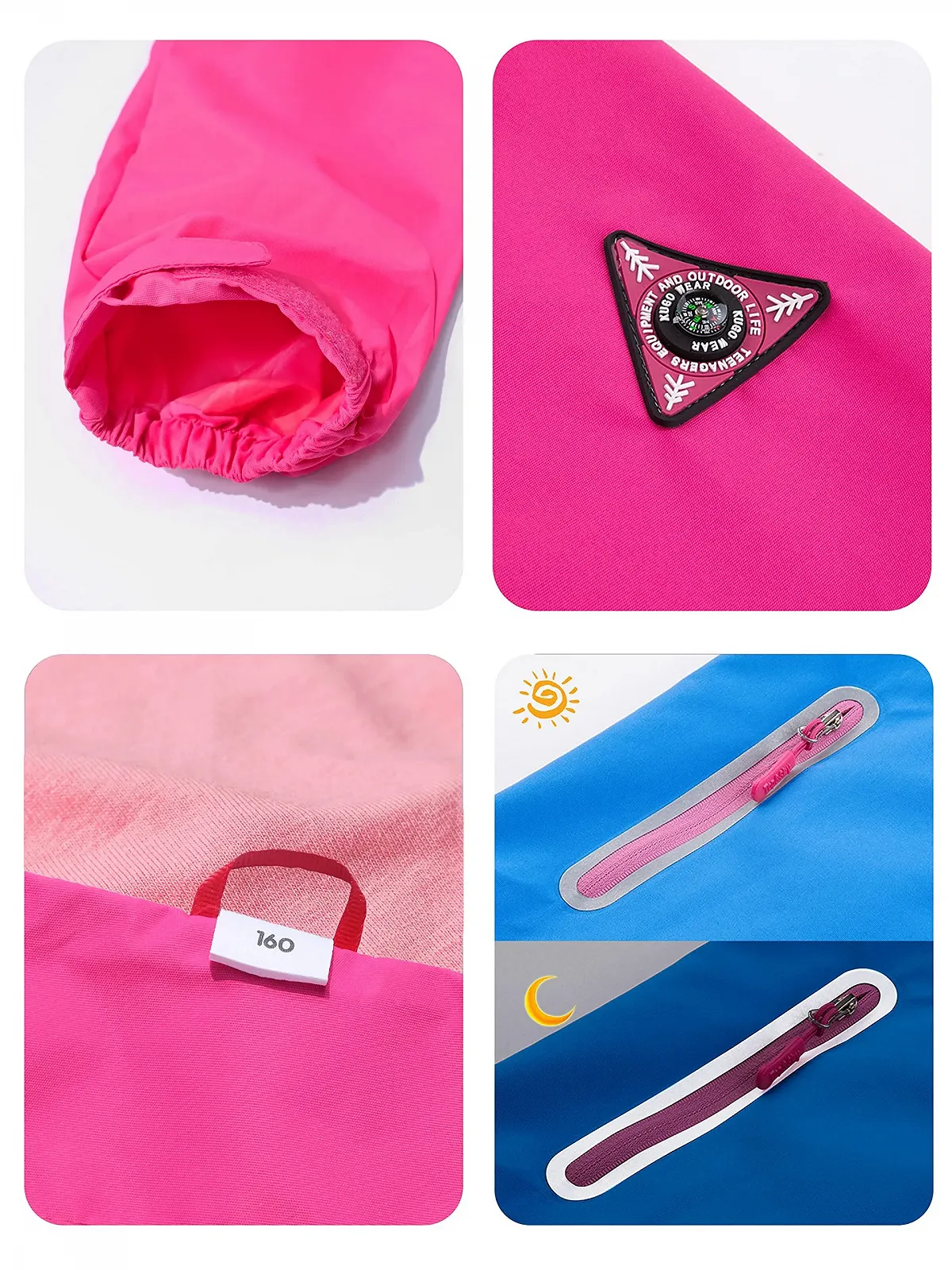 Вітрозахисна та водонепроникна дитяча куртка YoungSoul з кольоровими блоками, фото №7