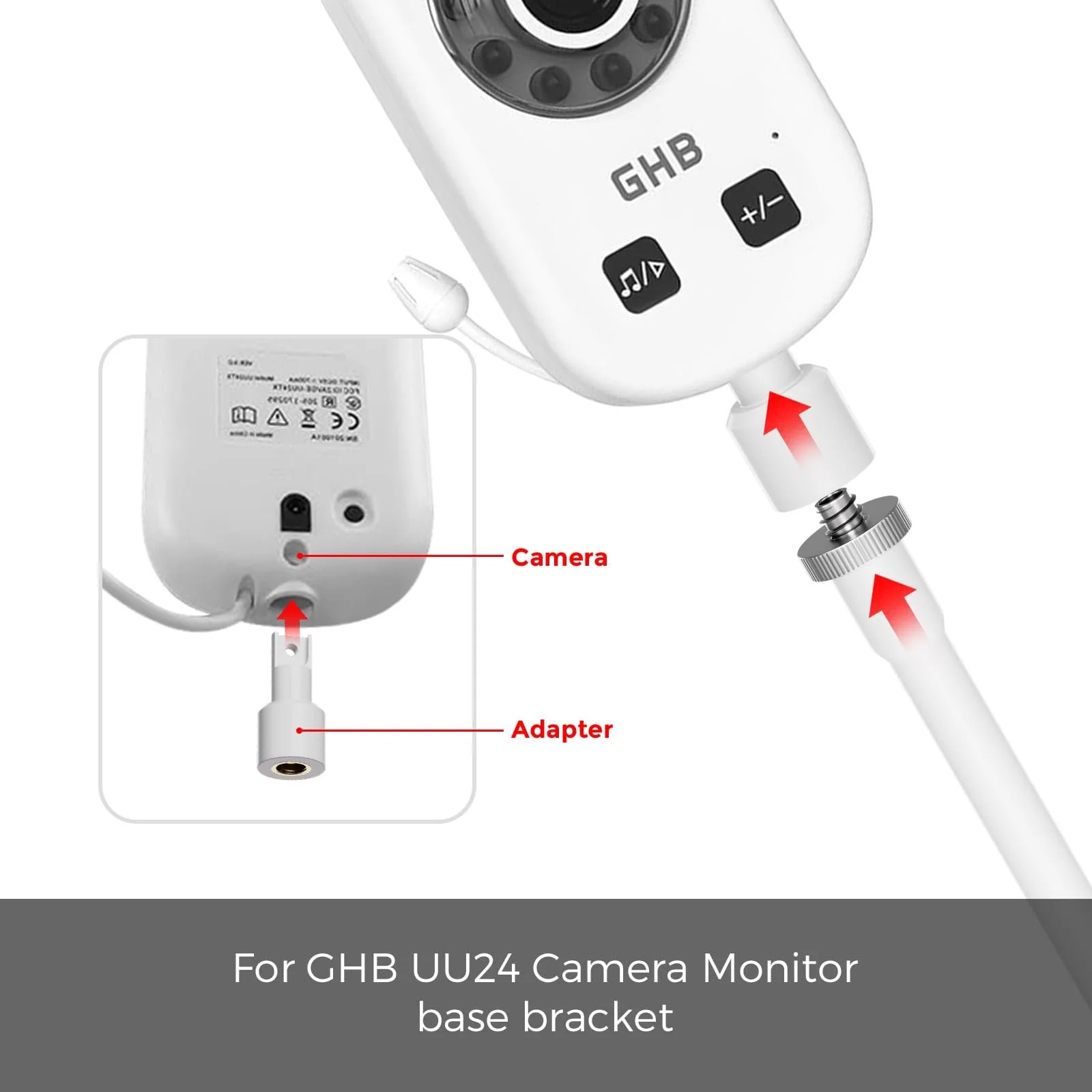 Тримач для відеоняні Gusfeliz GHB UU24 5 дюймів 720 HD Flexible 360° Adjustable, фото №2