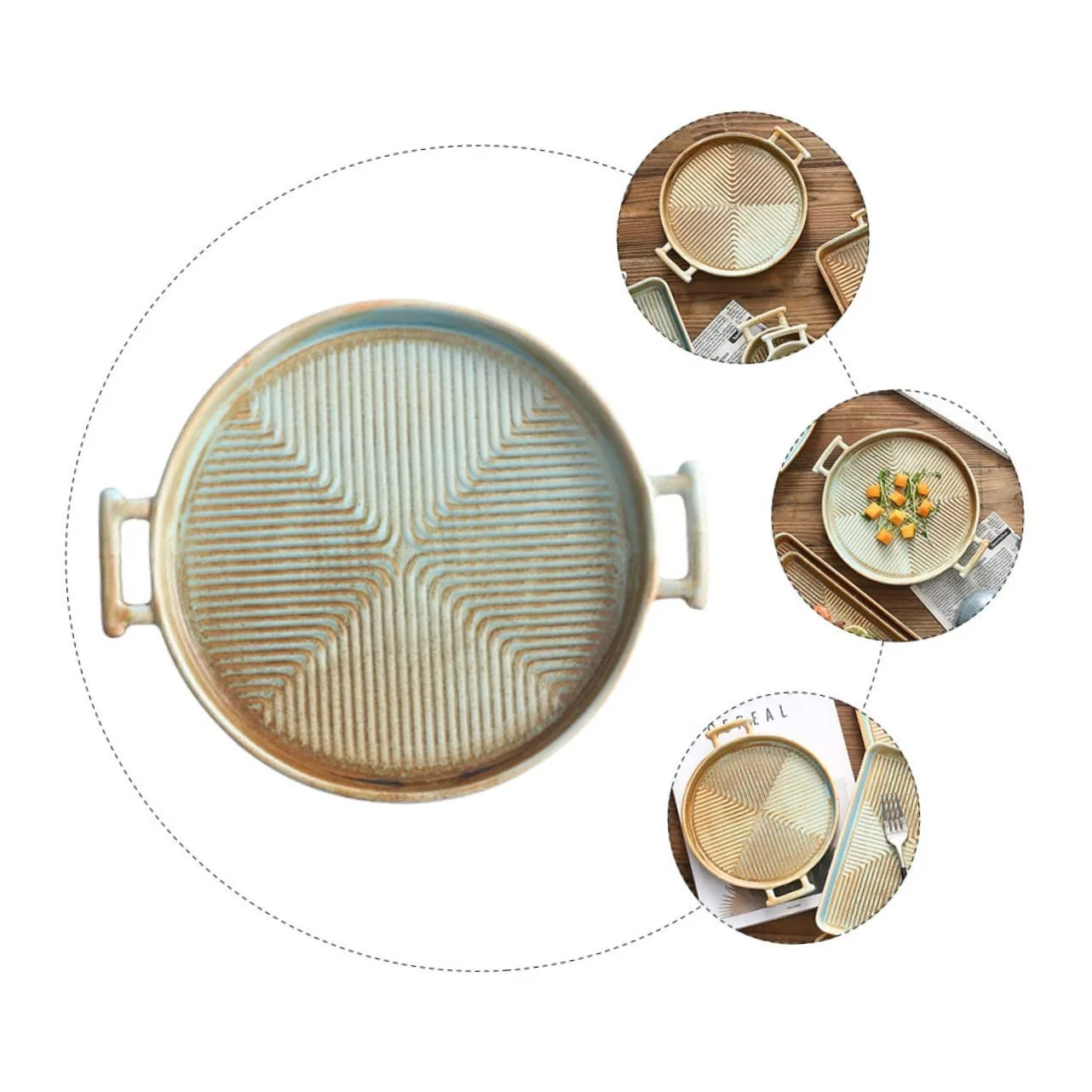 Форма для запікання SOLUSTRE ретро керамічна з подвійною ручкою 1 шт., фото №5