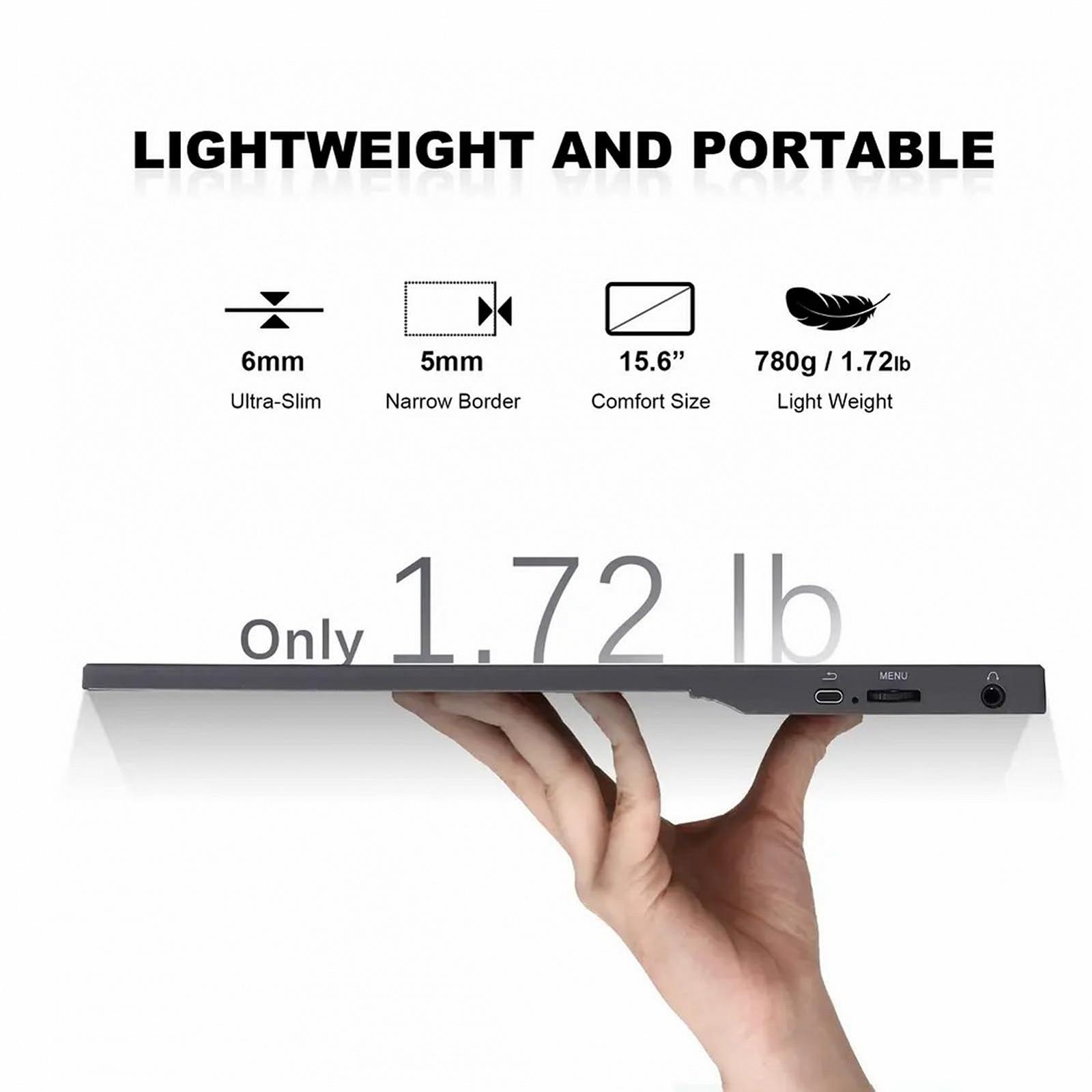 Монітор 15.6'' FHD IPS Два динаміка HDR з чохлом зі смарт-магнітною підставкою 178 градусів, фото №4