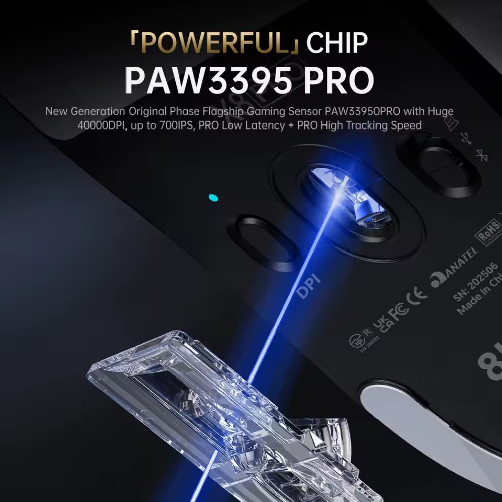Миша Attack Shark X8 Pro PAW3950Pro 40000DPI 700IPS 60G 8000Hz Black, фото №5 Миша Attack Shark X8 Pro PAW3950Pro 40000DPI 700IPS 60G 8000Hz Black, фото №5