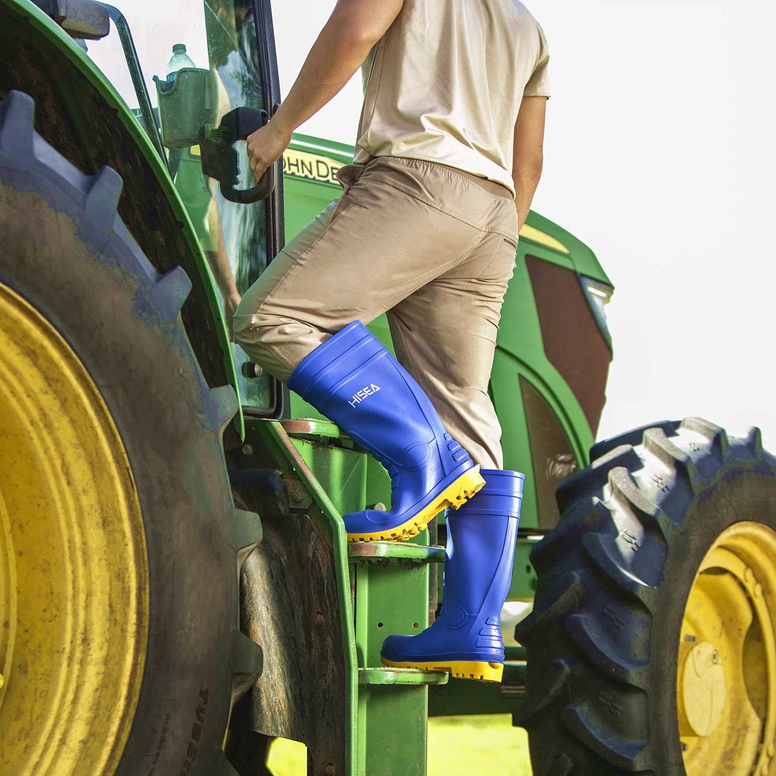 Чоботи Сталевий Носок HISEA Гумові Водонепроникні для Саду, фото №6