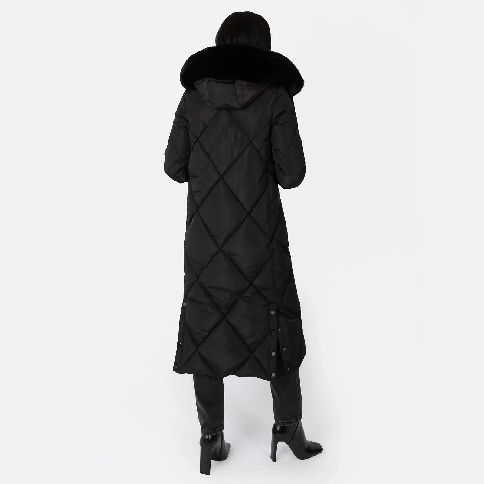 Жіноча зимова куртка Пальто Пуховик Знімний капюшон зі штучним хутром, фото №7