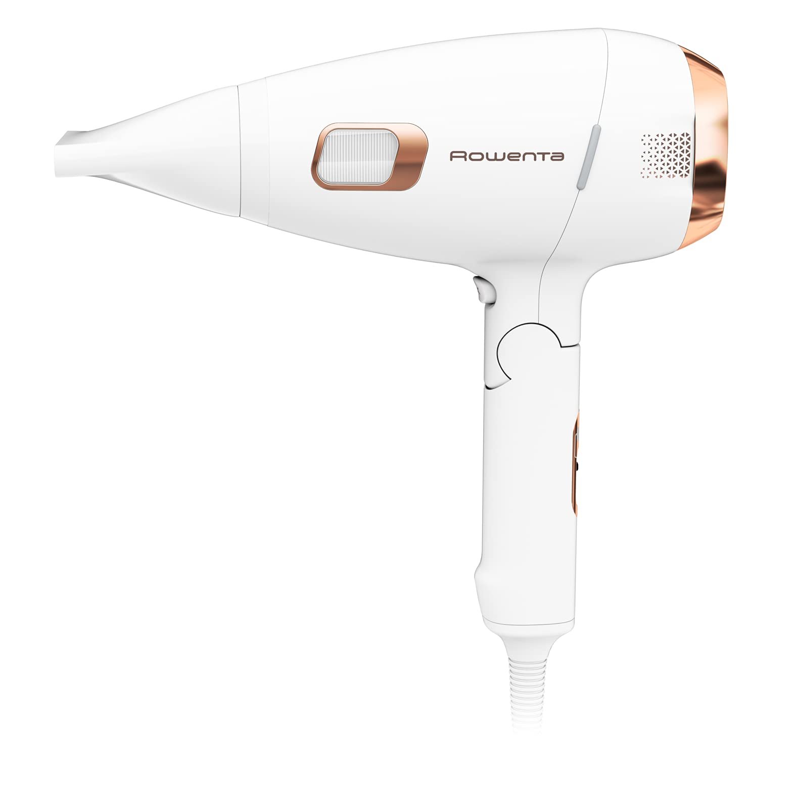 Фен Rowenta Ultimate Experience Massage 2200 Вт, с цифровым мотором, ионизацией, массажной насадкой, бело-медный, фото №3