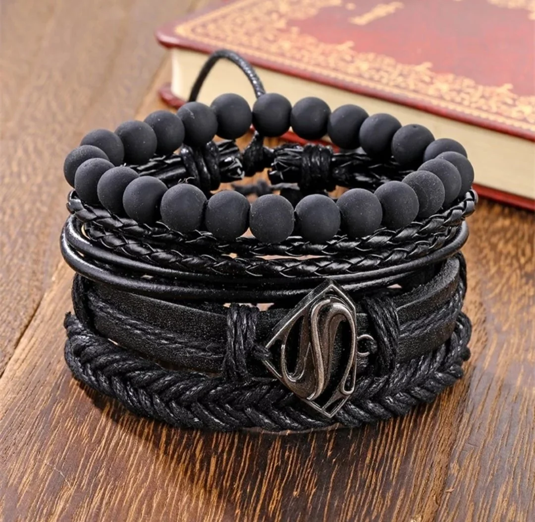 Набір браслетів з екошкіри Супермен, фото №1