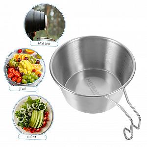 Миска для пикника WOONEKY, корейская чашка, миска для барбекю, миска для походов, миски для супа для кемпинга, мерная миска, миски Makgeolli, миски для лапши Рамен с ручкой, большая synthetic.ua - Фото 1